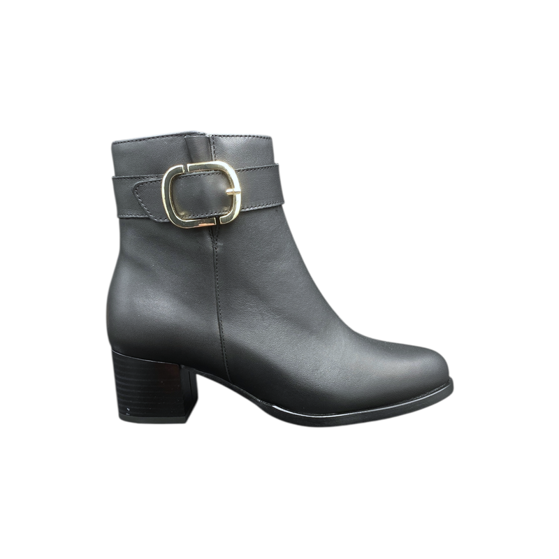 bottine en cuir noir avec boucle petite taille