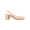 Sling back beige avec talon de 5 cm en cuir