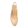 Sling back beige avec talon de 5 cm en cuir