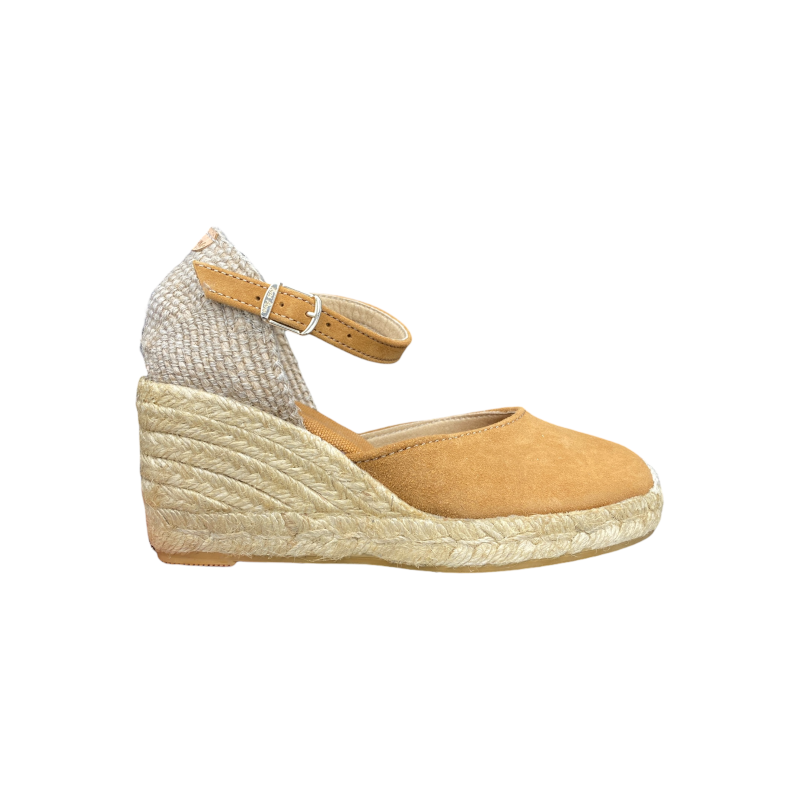 Espadrille en velours cognac|Petite taille femme|Toni Pons