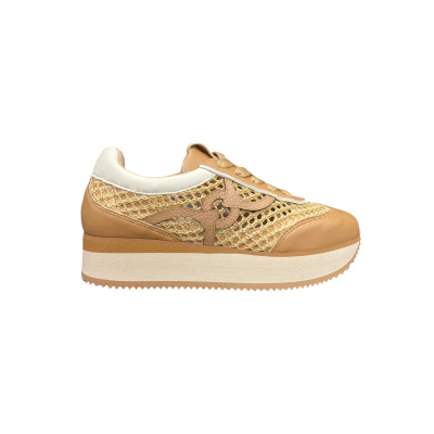 sneakers  cuir et rafia 7.78.140