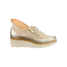 Basket compensée en daim et cuir beige|Petite taille femme|Ellen Kassel