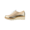 Basket compensée en daim et cuir beige|Petite taille femme|Ellen Kassel