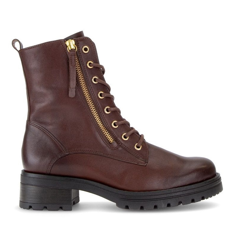 Boots à lacets en cuir marron |Grande pointure femme | Gabor