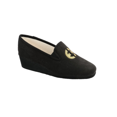 Chausson en alcantara noir petite talon |Petite Taille Femme| EXQUISE